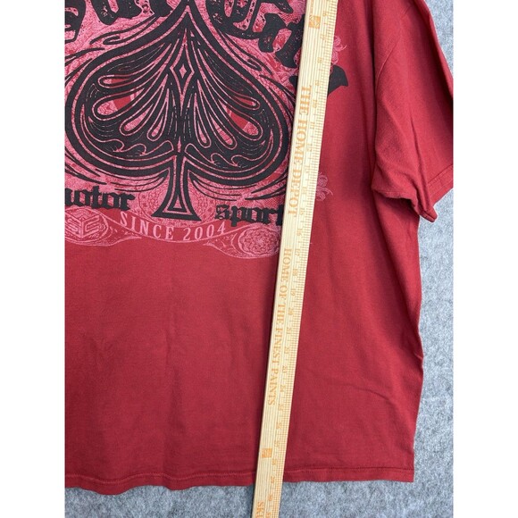 VTG Sin City Motorsports Red T-Shirt Spades Y2K Grunge Size 2XL - Picture 6 of 7